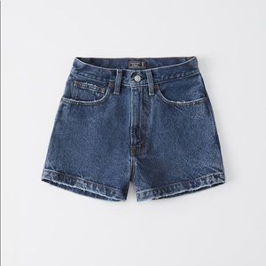 Abercrombie High Rise Dark Wash Denim Shorts